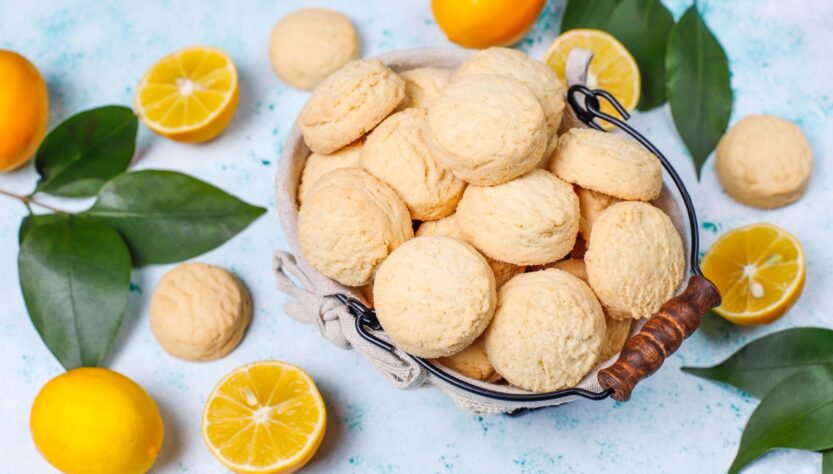 The lemon cookies are on the table